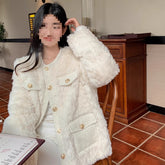 Faux Fur Winter Coat for Women | Luxury Thick Coat with Soft Rabbit-Style Collar