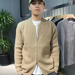 Men’s Double-Zip Solid Knit Cardigan