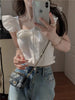 French-Style Ruffled Cropped Top