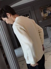 Men’s Double-Zip Solid Knit Cardigan