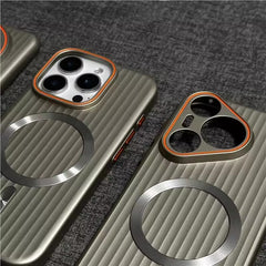 MagSafe Magnetic Suction Frosted Corrugated Phone Case – Simple & Stylish Protection