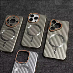 MagSafe Magnetic Suction Frosted Corrugated Phone Case – Simple & Stylish Protection