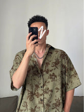 Vintage Baroque Cuban Collar Floral Shirt