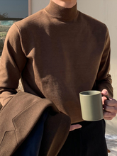 Men’s Mock Neck Solid Knit Sweater