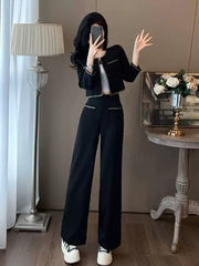 Chic Two-Piece Set for Women – Elegant Top and Wide-Leg Pants Outfit