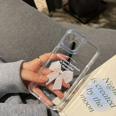 Bowknot Soft Transparent Phone Case – Cute All-Inclusive Cover with Ribbon Design