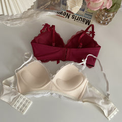 New Style Girls’ Latex Lace Bra Set – Wire-Free, Gathered, Seamless, Comfortable Underwear