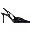 Pointed Toe Slim Strap Mule High Heel Sandals