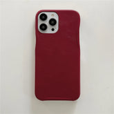 Leather Texture Three-Color Protective Phone Case – Anti-Fall Solid Color Shell