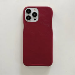 Leather Texture Three-Color Protective Phone Case – Anti-Fall Solid Color Shell