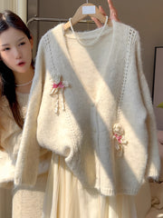 French Bow Knit Cardigan