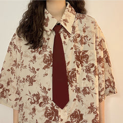 Vintage Baroque Cuban Collar Floral Shirt