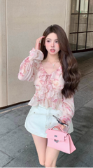 Elegant Floral Chiffon Strap Blouse – Lightweight and Feminine Niche Style