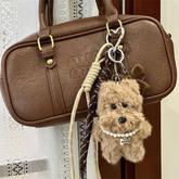 Adorable Westie Plush Keychain – Fluffy Dog Bag Pendant