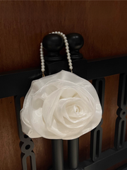 Vintage Pearl Camellia Round Handbag