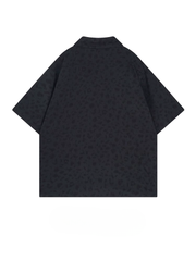 Vintage Purple Cuban Collar Short Sleeve Shirt – Unisex Loose Fit Summer Style