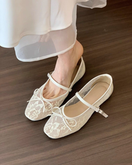 Sweet Ballet Mesh Lace Mary Jane Flats