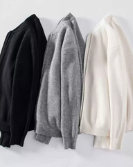 Men’s Double-Zip Solid Knit Cardigan