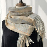 High-Quality Korean Style Plaid Scarf for Women, Warm & Versatile Neck Scarf for Students