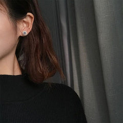 Anti-Allergy 925 Pure Silver Pearl Stud Earrings | Misty Blue, No Need to Remove While Sleeping, Small & Simple