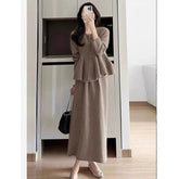 Petite Two-Piece Knit Sweater & Skirt Set