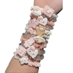 Sweetheart Princess Hair Tie Set - Cute KT Cat Girl, Transparent Telephone Wire Design, Versatile Daily Hair Accessory