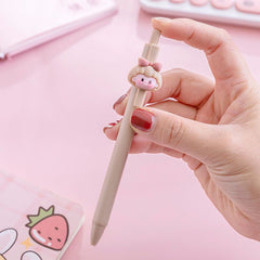 Cute Bunny Girl Push Pen - High-Quality 3D Cartoon Pen for Students, Ideal for Exams & Daily Use