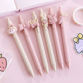 Cute Bunny Girl Push Pen - High-Quality 3D Cartoon Pen for Students, Ideal for Exams & Daily Use