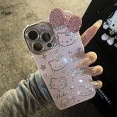 Hello Kitty Rhinestone Bowknot Full Coverage Phone Case for Apple Phones