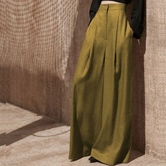 High-Waist Flowing Wide-Leg Pants for Women - Slimming Casual Floor-Length Trousers | Loose Pants