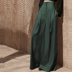 High-Waist Flowing Wide-Leg Pants for Women - Slimming Casual Floor-Length Trousers | Loose Pants