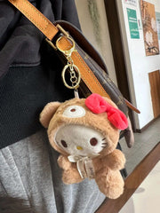 Cute Plush Bear & Kitty Keychain – Adorable Gift for Couples