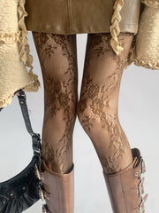 Lace Pantyhose – Hot Jacquard Mesh Tights in Melad Color Tone Stockings