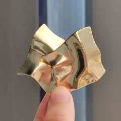 Real Gold-Plated Geometric Earrings for Women – Minimalist Chic Studs with Elegant Style