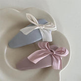 Blue Leather Bow Hair Clip – Cute Waterdrop BB Clip for Girls