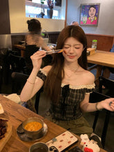 Retro Plaid Off-Shoulder Sleeveless Top – Colorblock Sexy Streetwear Style