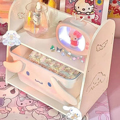 Hello Kitty Desk Organizer Shelf – Cute INS Style Storage Box for Kids Room