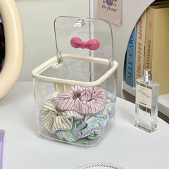 Hair Accessories Storage Box – Clear Organizer for Girls’ Hair Ties, Clips, and Jewelry