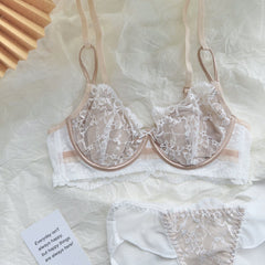 Sexy Lace Bunny Ear Bra and Panty Set – Ultra-Thin Soft Underwire Lingerie