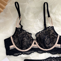 Sexy Lace Bunny Ear Bra and Panty Set – Ultra-Thin Soft Underwire Lingerie