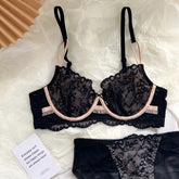 Sexy Lace Bunny Ear Bra and Panty Set – Ultra-Thin Soft Underwire Lingerie