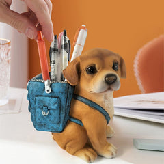 Cute Puppy Pen Holder Desk Decor – Student Stationery Gift for Teachers and Birthdays