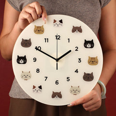 Cute Cartoon Cat Wall Clock – Silent Non-Ticking Quartz Creative Home Decor