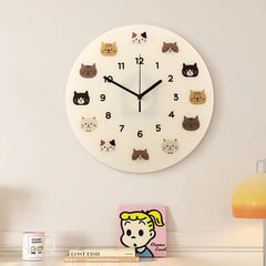 Cute Cartoon Cat Wall Clock – Silent Non-Ticking Quartz Creative Home Decor