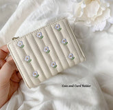Embroidered Floral Short Wallet – Cute Fresh Small Purse for Women