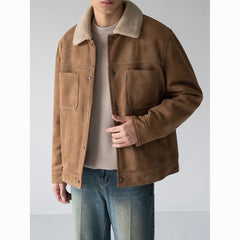 Men’s Faux Shearling Suede Jacket
