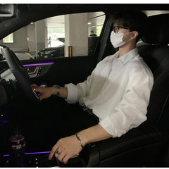 Black Draped Long Sleeve Shirt