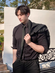 Black Minimalist Long Sleeve Shirt