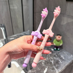 Soft Bristle Antibacterial Fine Bristle Toothbrush with Bow Design