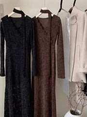 Maillard Style Mermaid Lace Maxi Dress